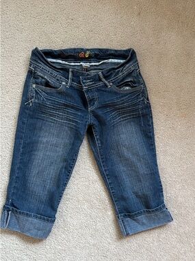 Mudd Dark Blue Cropped Roll-Cuff Jeans